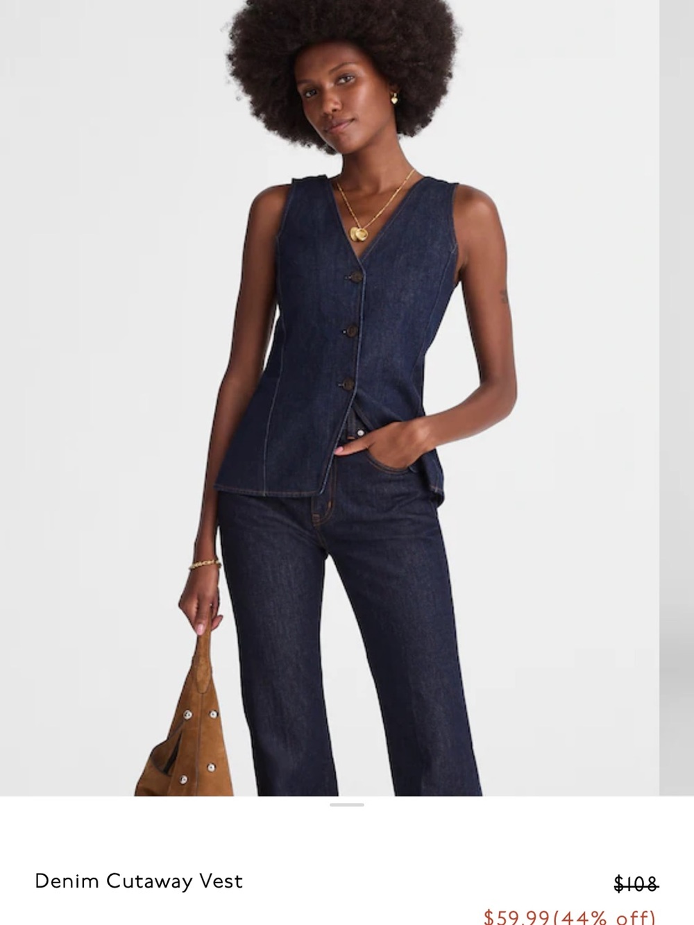 Madewell Dark Indigo Denim Vest